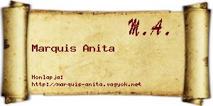 Marquis Anita névjegykártya